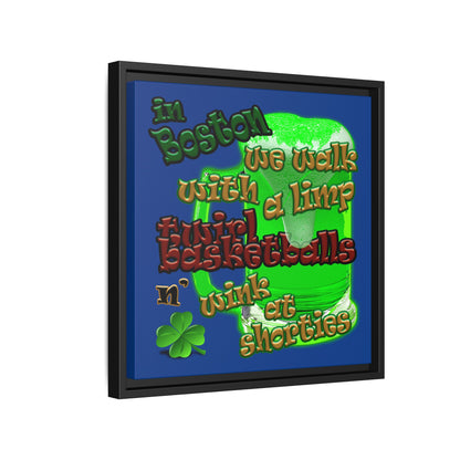 celtics logo - framed canvas art (dark blue)