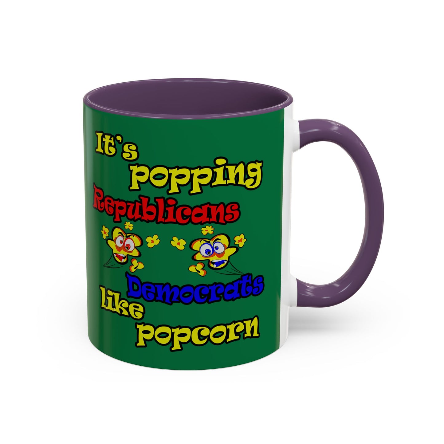 popping like popcorn - Accent Mug (dark green)