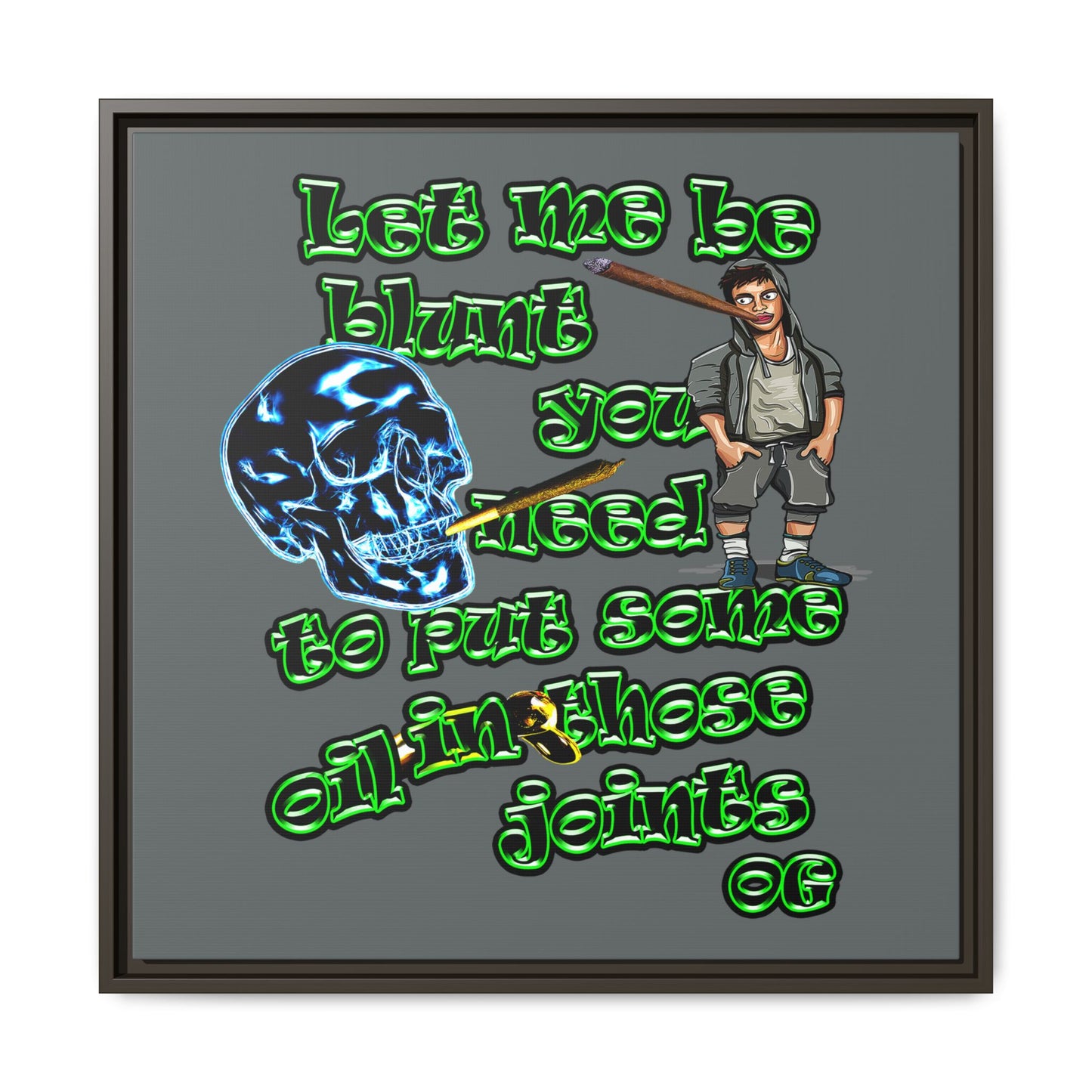 og - framed canvas art (dark grey)