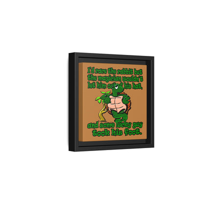 turtle race - framed canvas art (light brown)