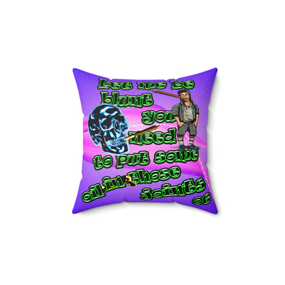 og - Faux Suede Square Pillow - (purple-pink wave)