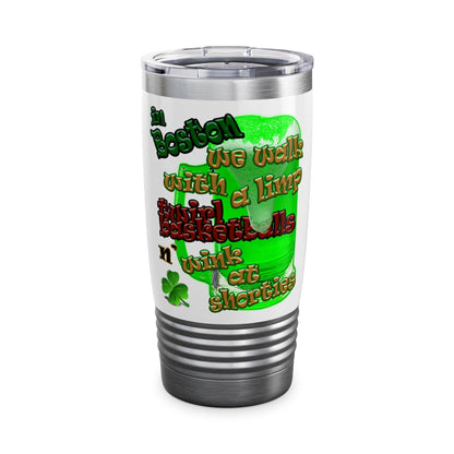 celtics logo - Ringneck Tumbler, 20oz (white)
