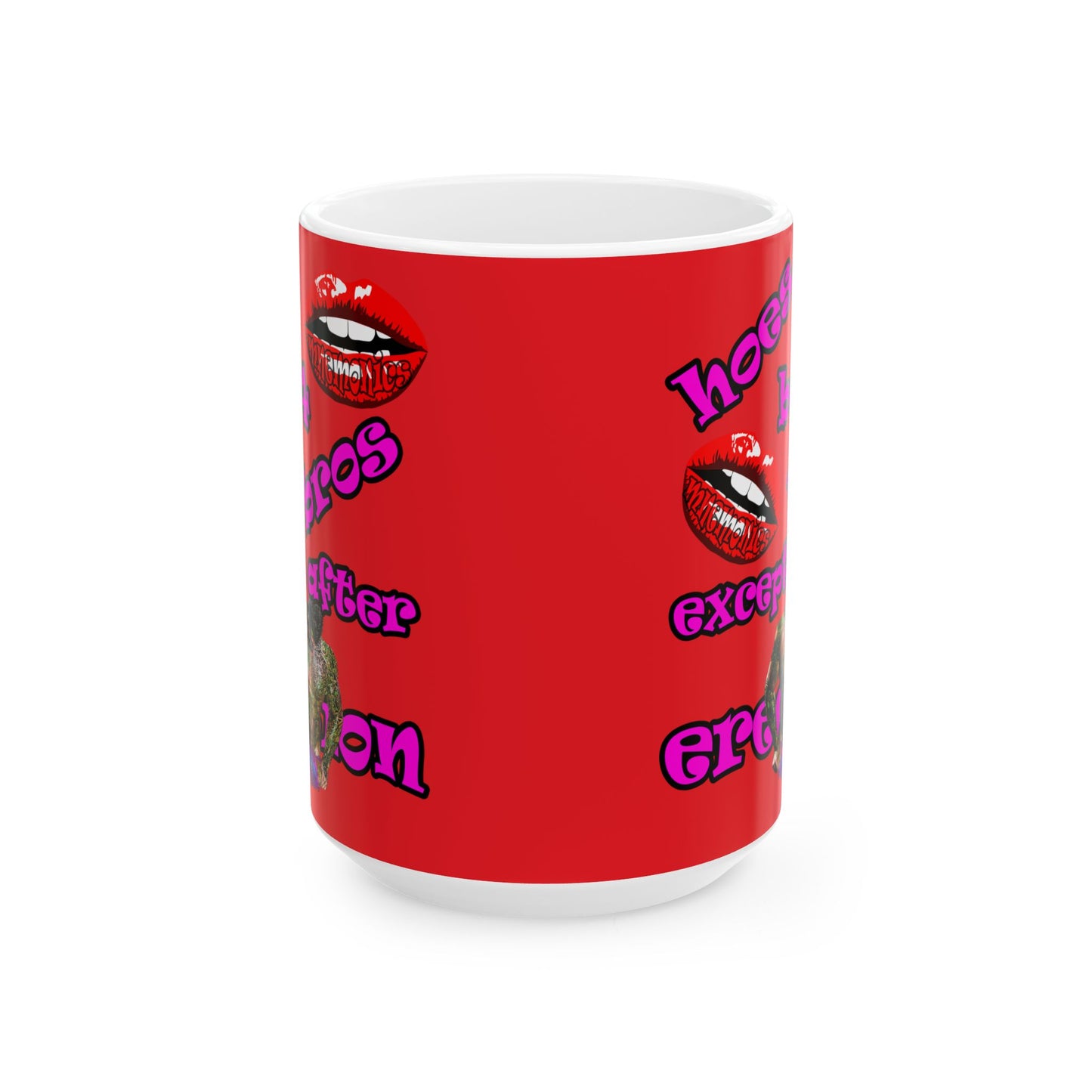 hoes b4 bros - White Mug (red)