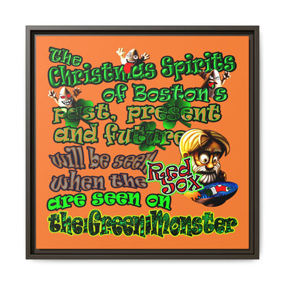 christmas spirits of boston - framed canvas art (crusta)
