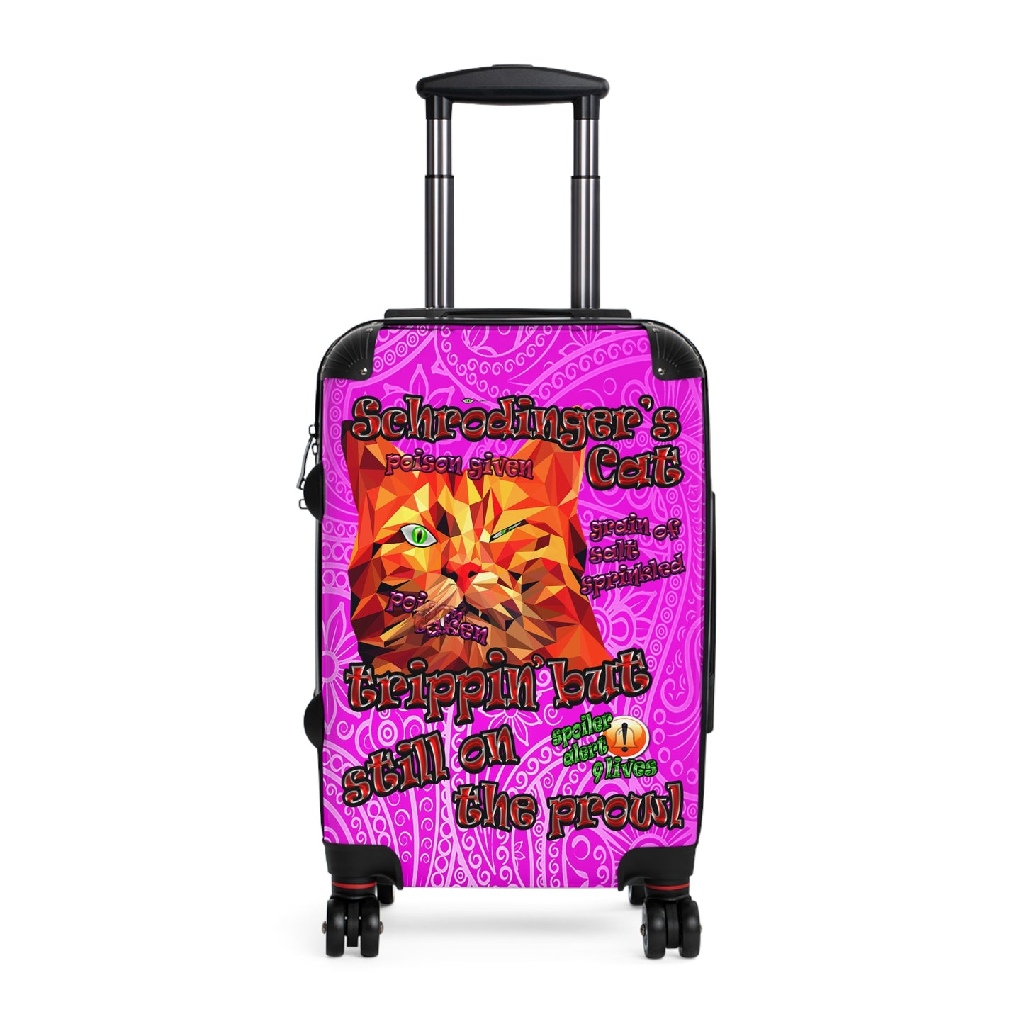 schrodinger's cat - Suitcase (pink swirl)