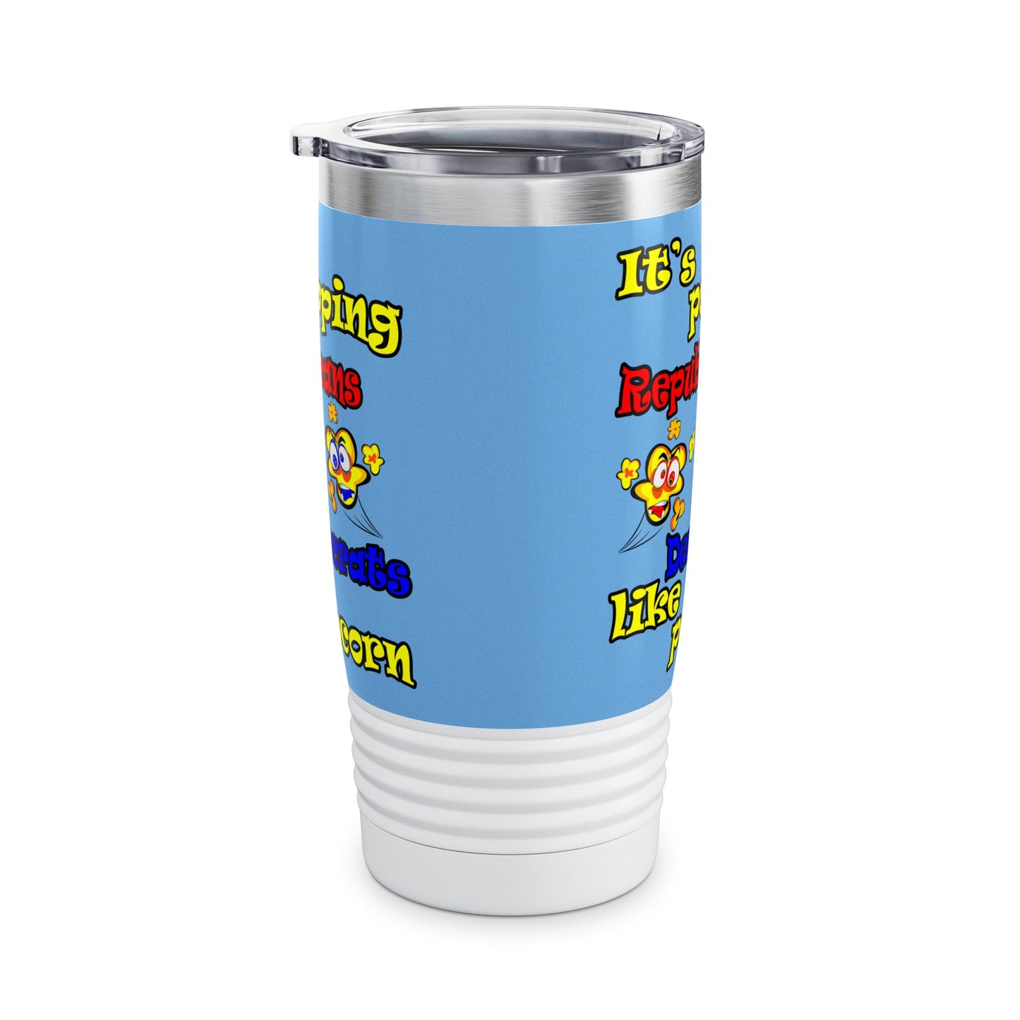popping like popcorn - Ringneck Tumbler, 20oz (light blue)