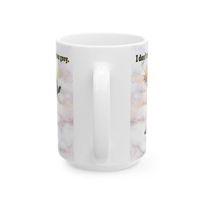 I don't care that your grey - White Mug (white marble)