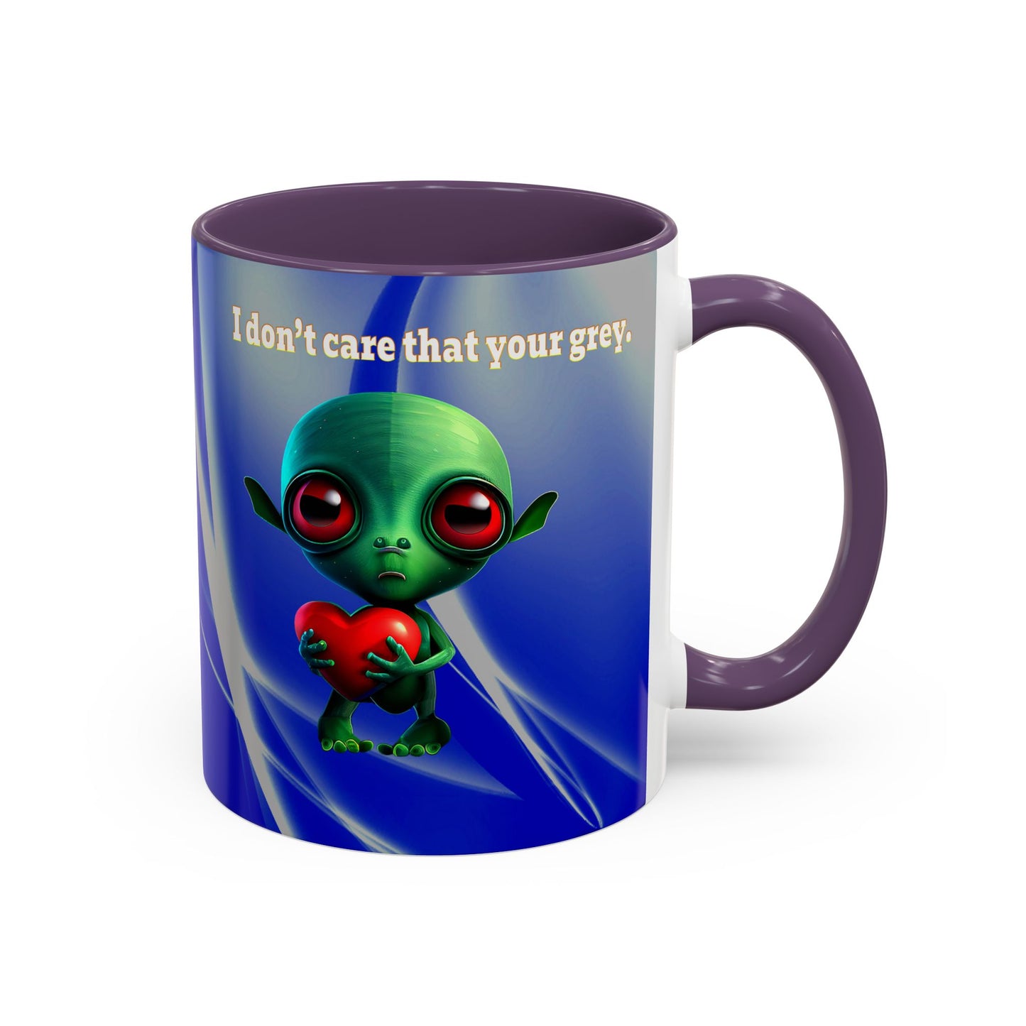I don't care that your grey - Accent Mug (blue-white wave)