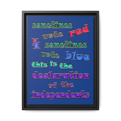 declaration of the independents - framed canvas art (dark blue)
