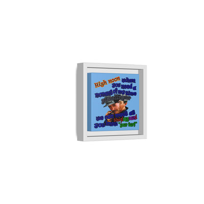 high noon - framed canvas art (light blue)