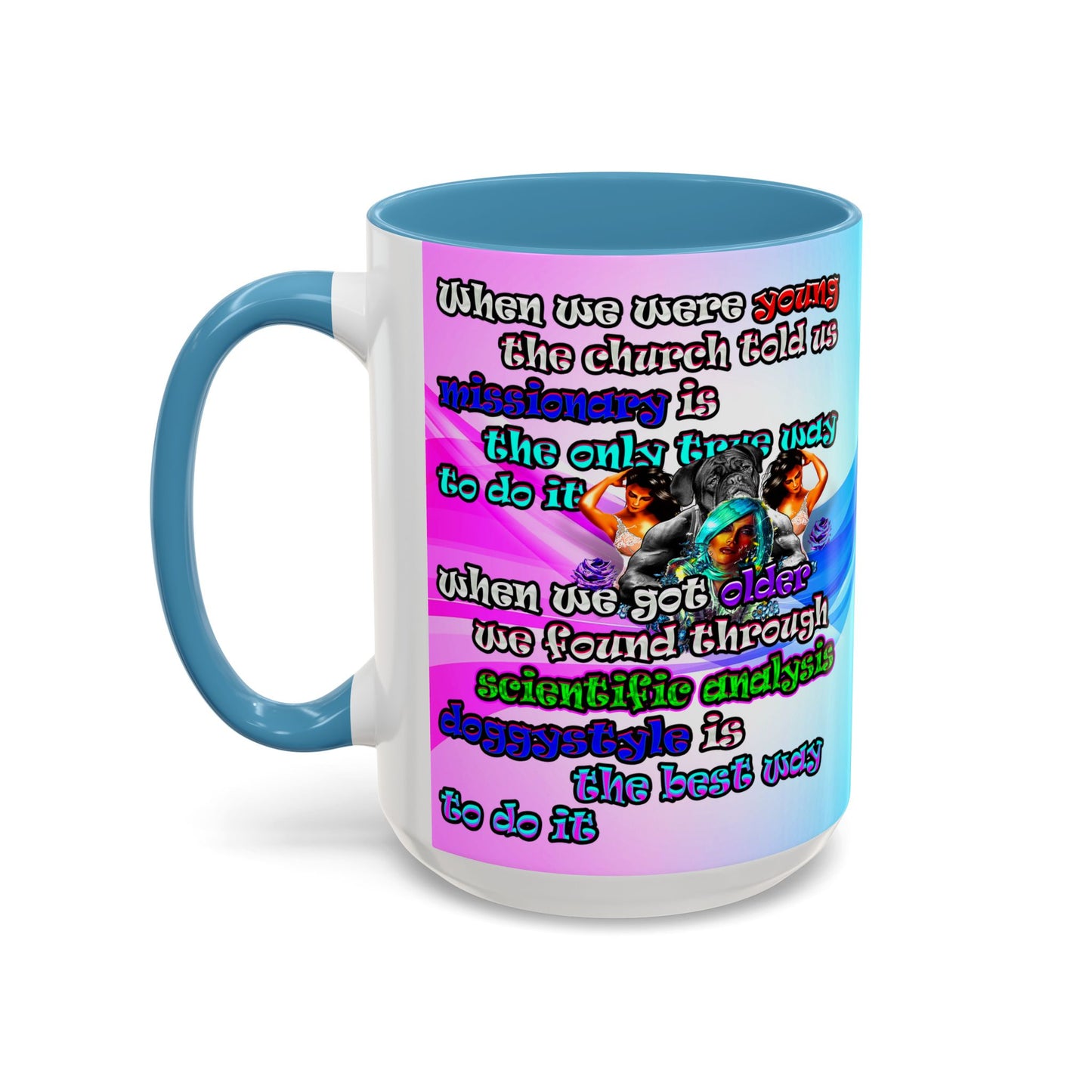 doggystyle - Accent Mug (light blue-pink wave)