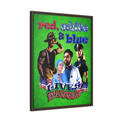 rw&b lives matter - framed canvas art (green turf)