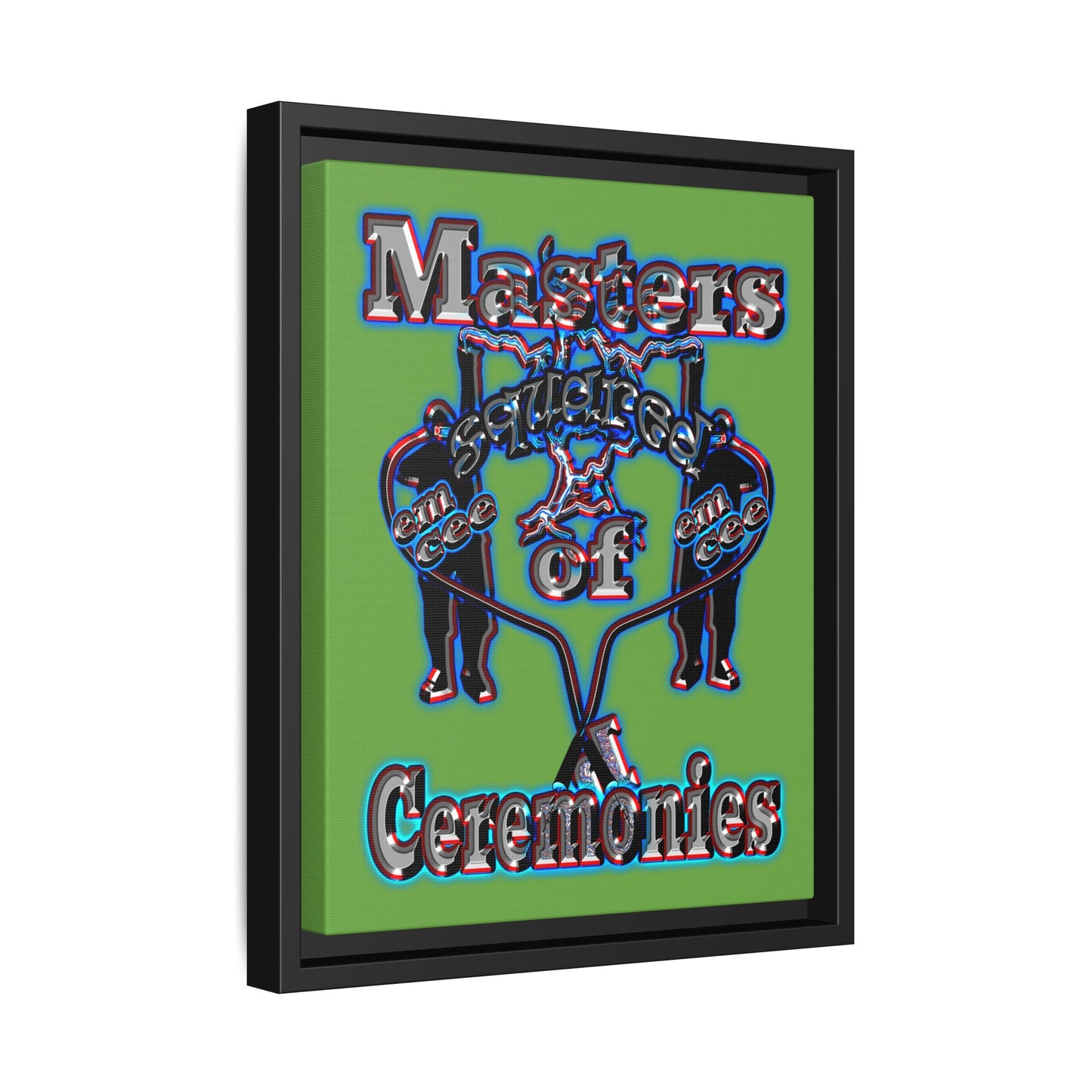 em cee squared - framed canvas art (green)