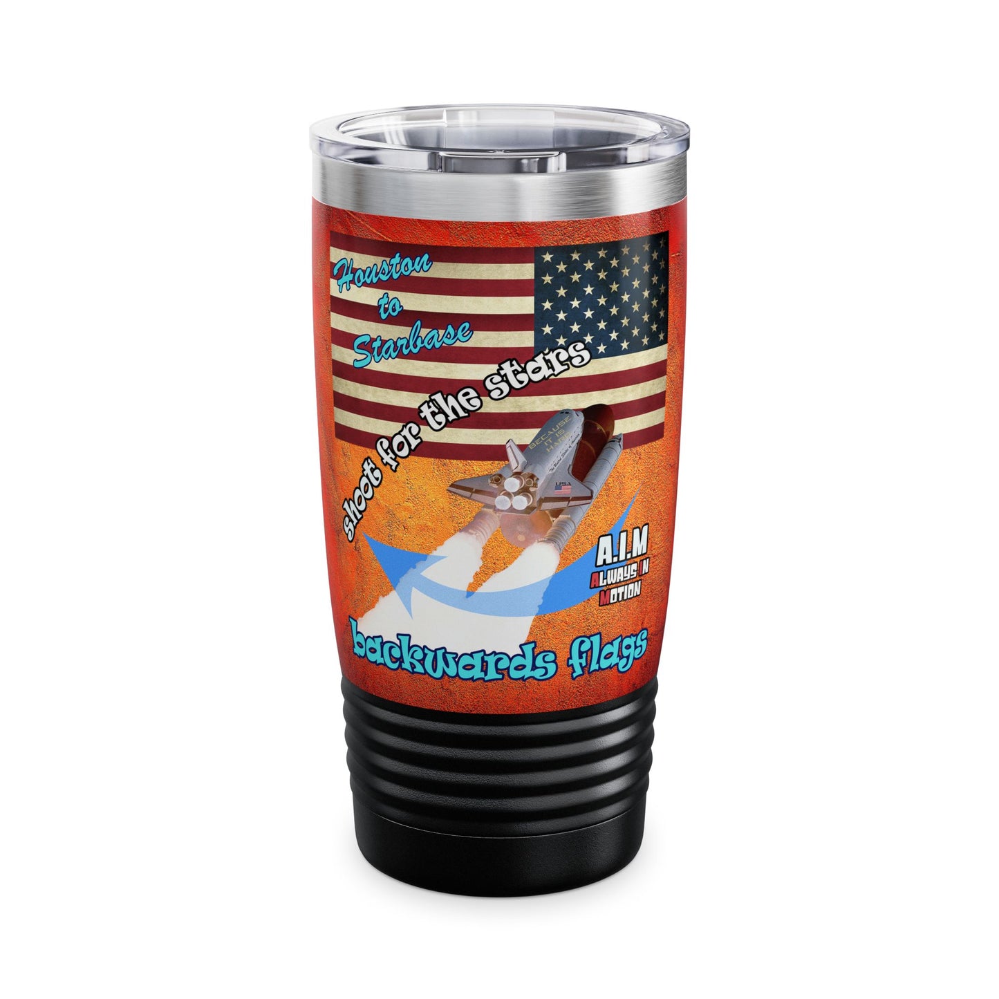 shoot for the stars - Ringneck Tumbler, 20oz (burnt orange)