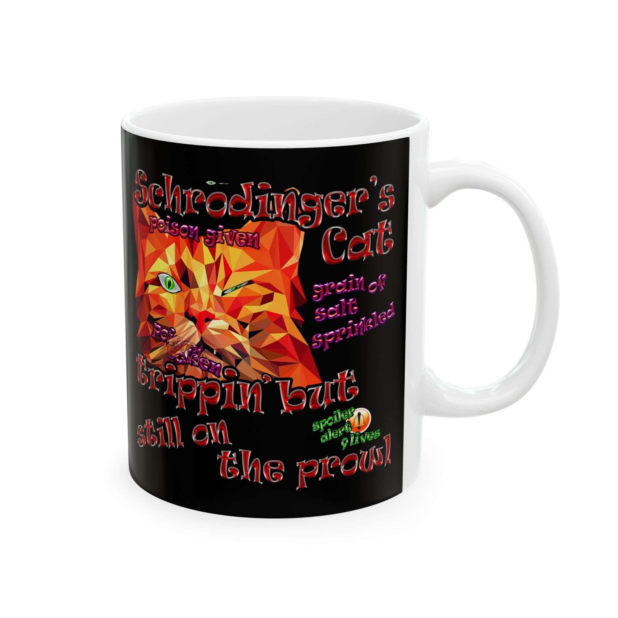 schrodinger's cat - White Mug (black)