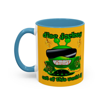 disc jockey - Accent Mug (yellow)