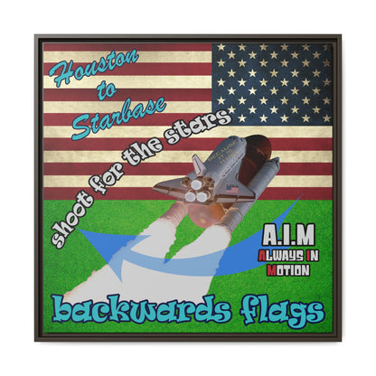 shoot for the stars - framed canvas art (green turf)