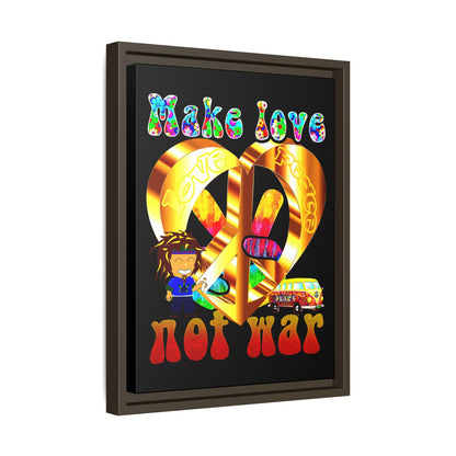 love peace - framed canvas art (black)