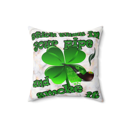 celtics logo - Faux Suede Square Pillow - (white marble)
