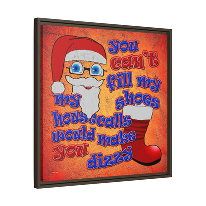 santa's shoes - framed canvas art (burnt orange)