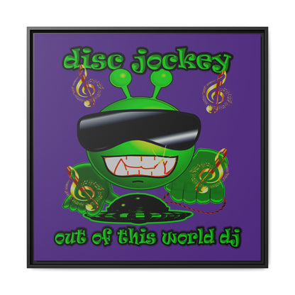 disc jockey - framed canvas art (purple)