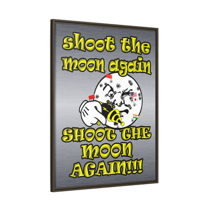 shoot the moon again - framed canvas art (brushed nickel)