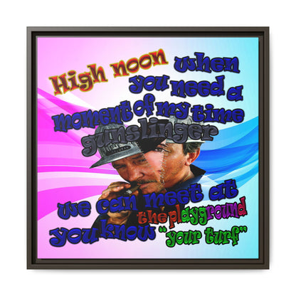 high noon - framed canvas art (light blue-pink wave)