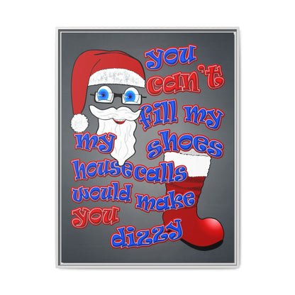 santa's shoes - framed canvas art (grey-light grey)