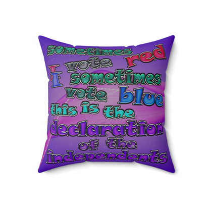 declaration of the independents - Spun Polyester Square Pillow - (purple-pink wave)