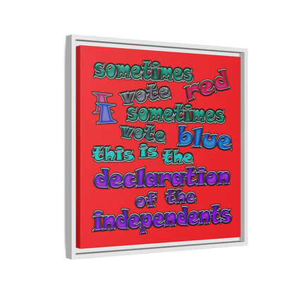 declaration of the independents - framed canvas art (red)
