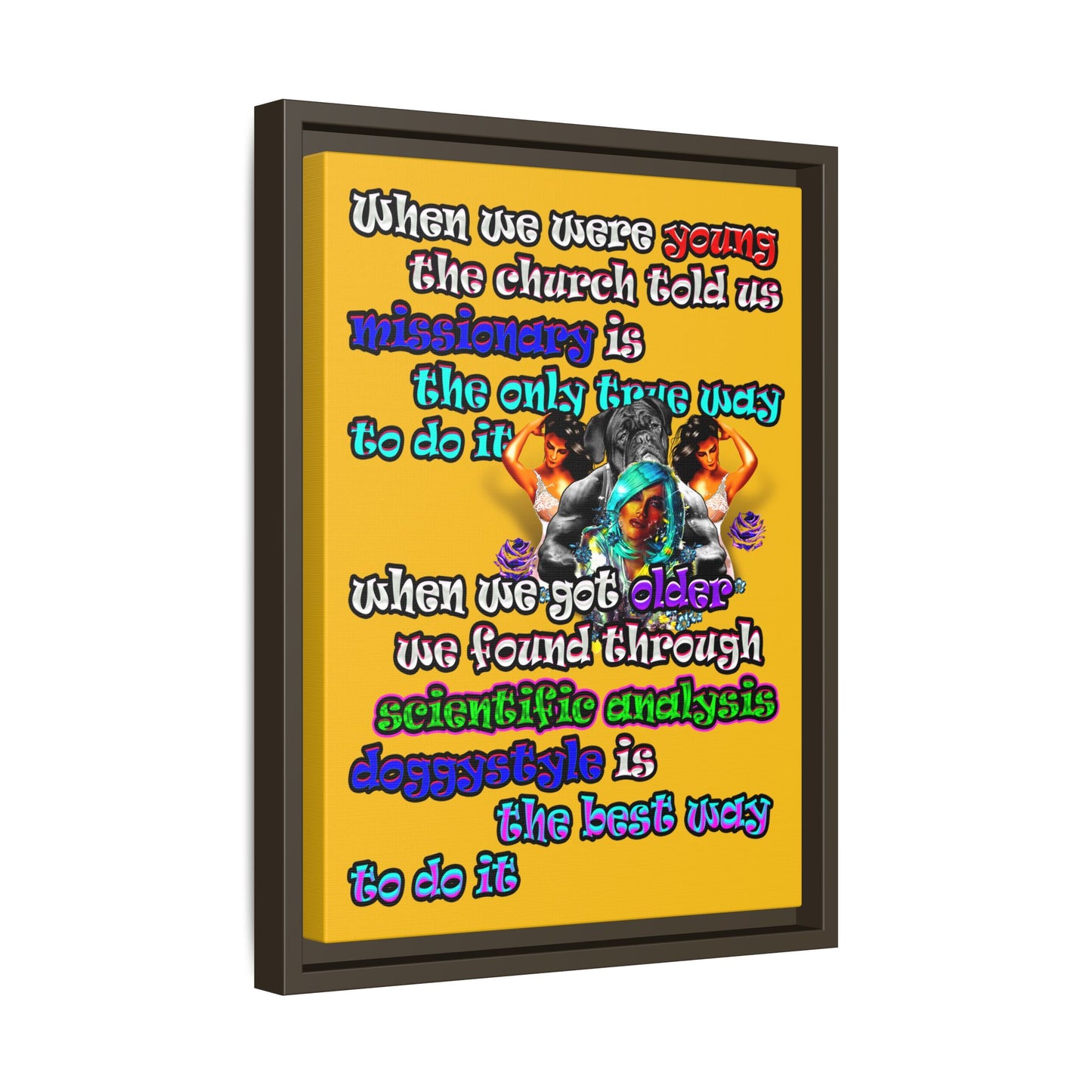 doggystyle - framed canvas art (yellow)