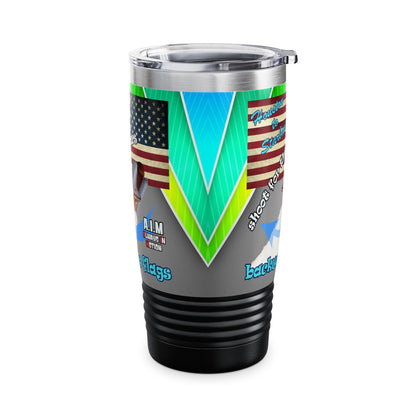 shoot for the stars - Ringneck Tumbler, 20oz (rainbow split)