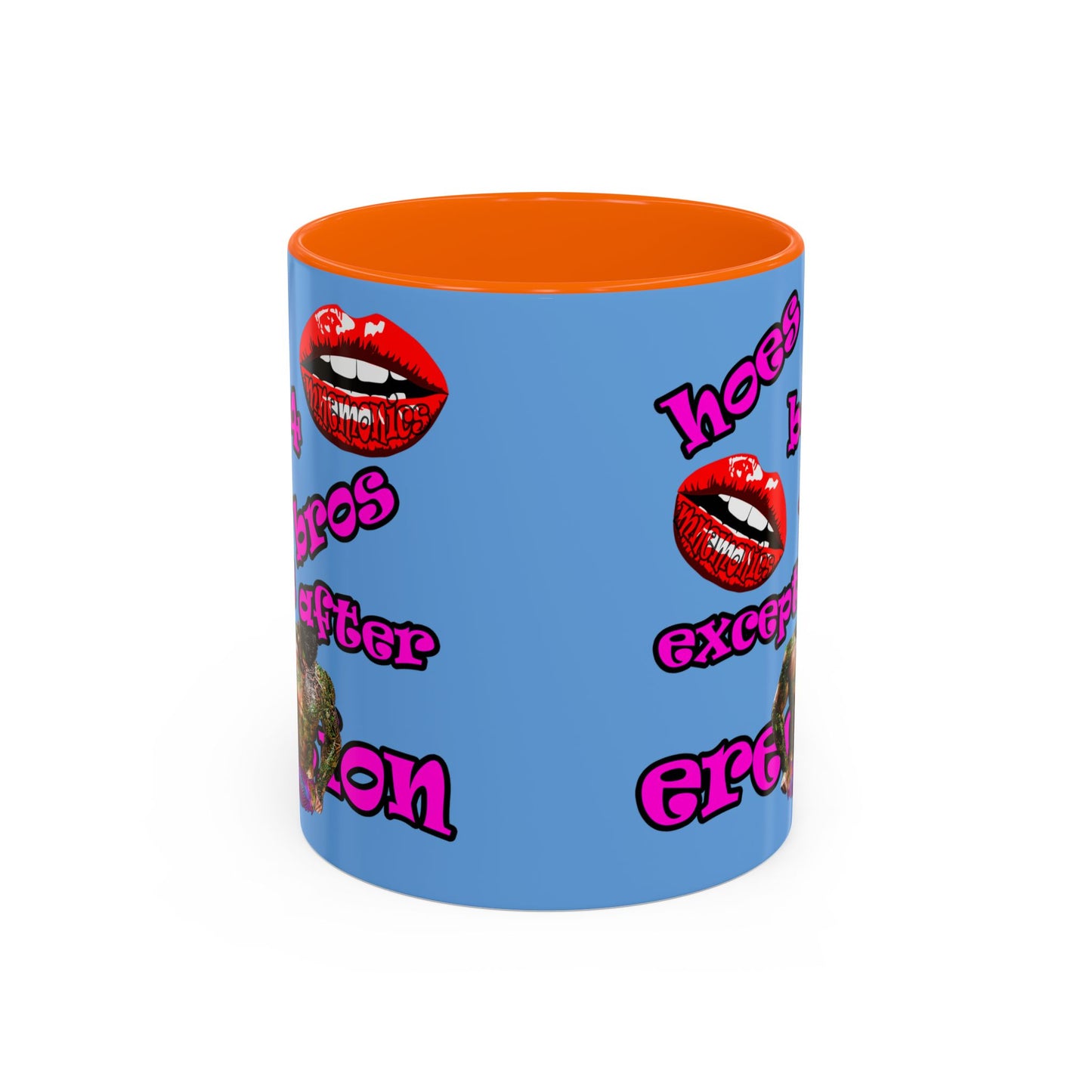 hoes b4 bros - Accent Mug (light blue)