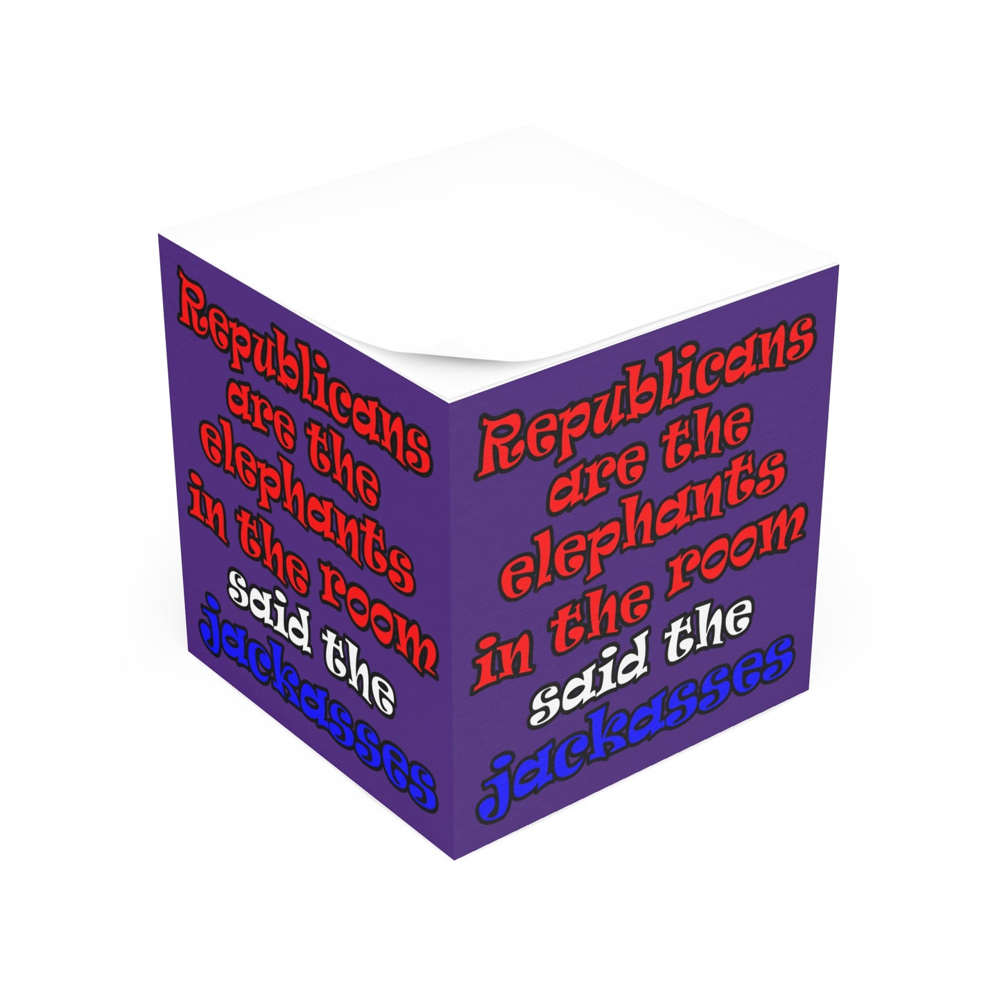 donkeys and elephants - note cube (purple)