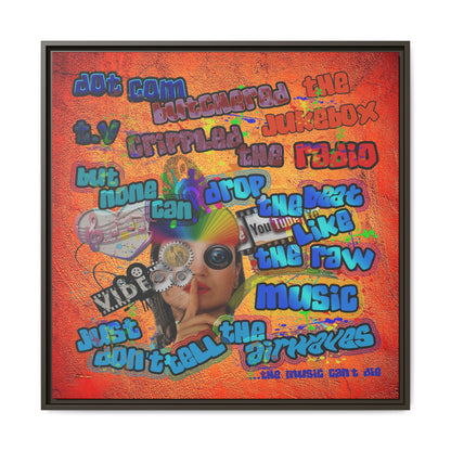 drop the beat - framed canvas art (burnt orange)