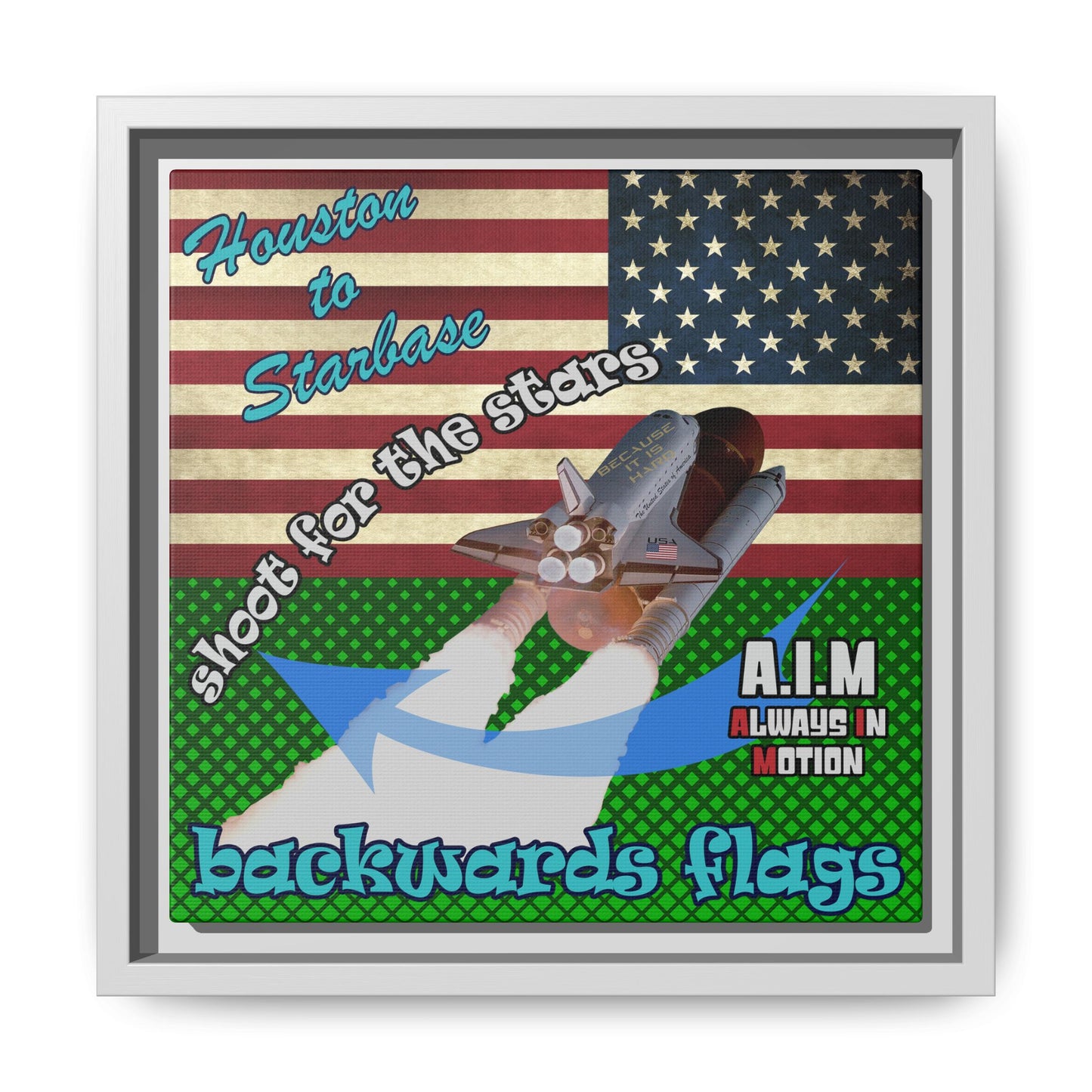 shoot for the stars - framed canvas art (logo green)
