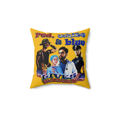 rw&b lives matter - Faux Suede Square Pillow - (yellow)