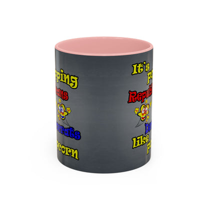 popping like popcorn - Accent Mug (grey-light grey)