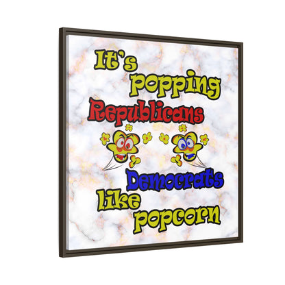 popping like popcorn - framed canvas art (white marble)