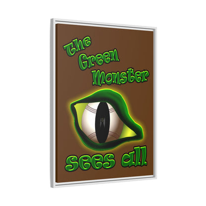 green monster - framed canvas art (brown)
