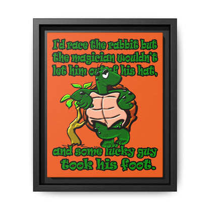 turtle race - framed canvas art (orange)