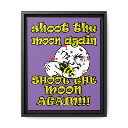 shoot the moon again - framed canvas art (light purple)