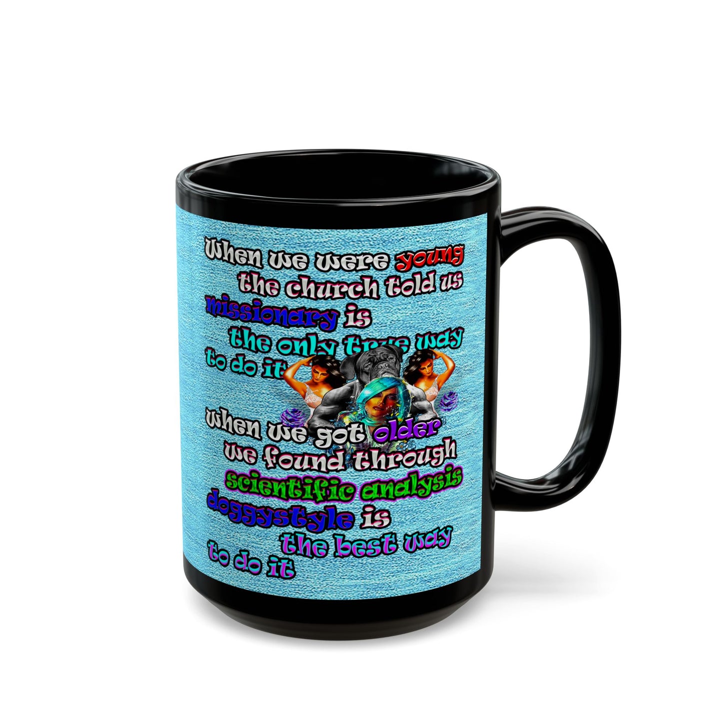 doggystyle - Black Mug (faded blue)