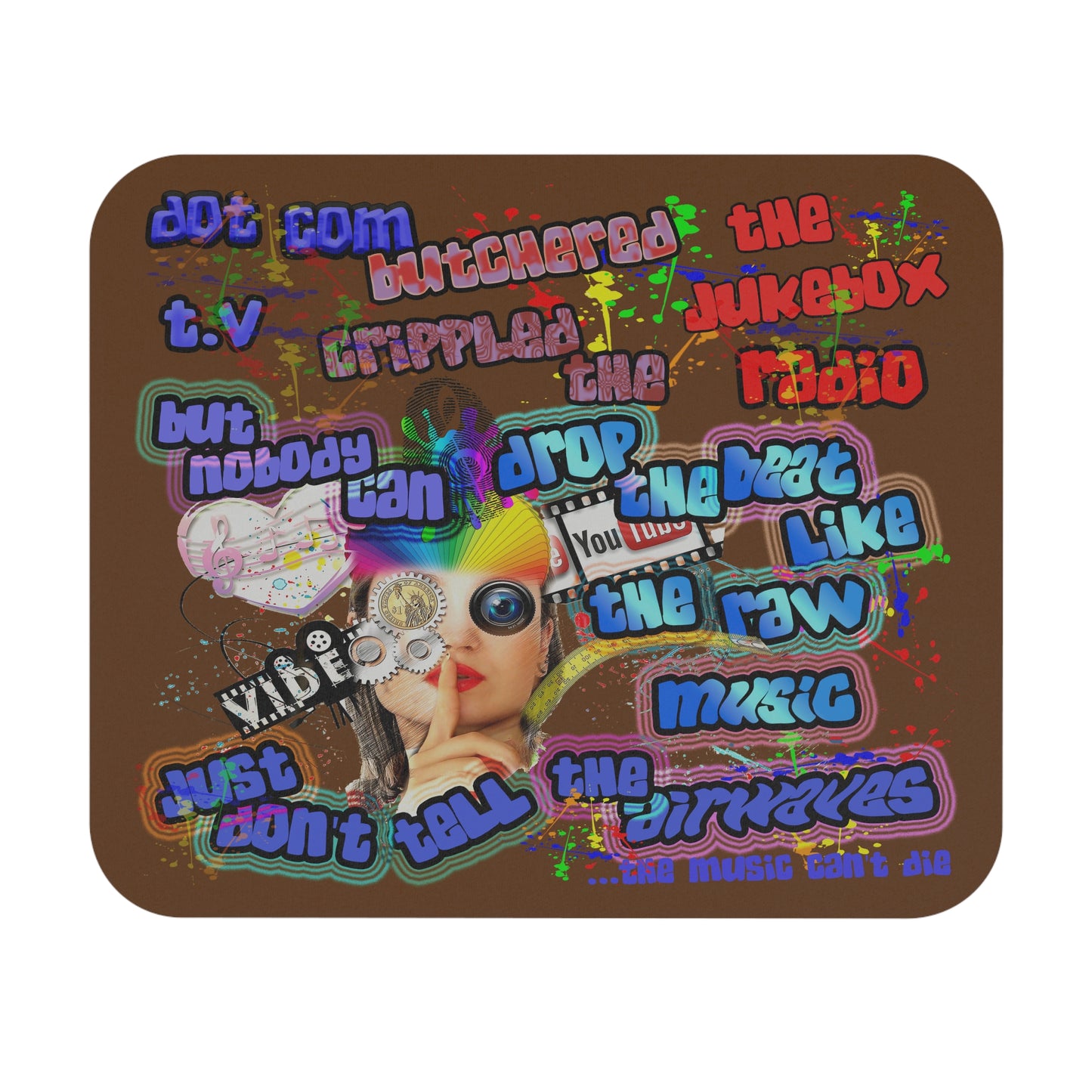 drop the beat - Mouse Pad (Rectangle) (brown)