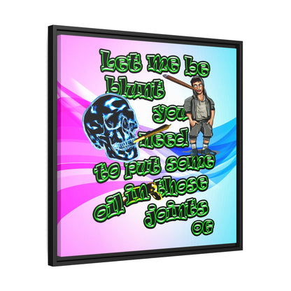 og - framed canvas art (light blue-pink wave)