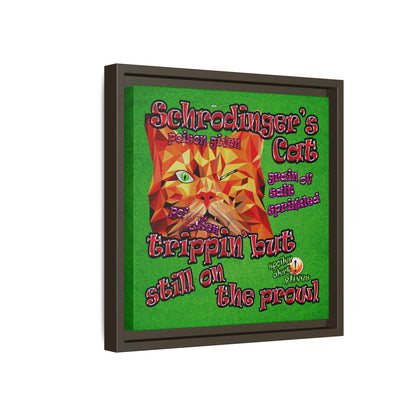 schrodinger's cat - framed canvas art (green turf)