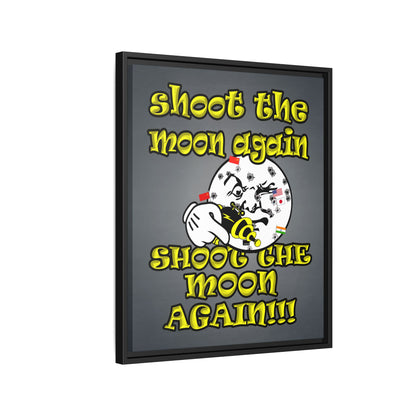 shoot the moon again - framed canvas art (grey-light grey)