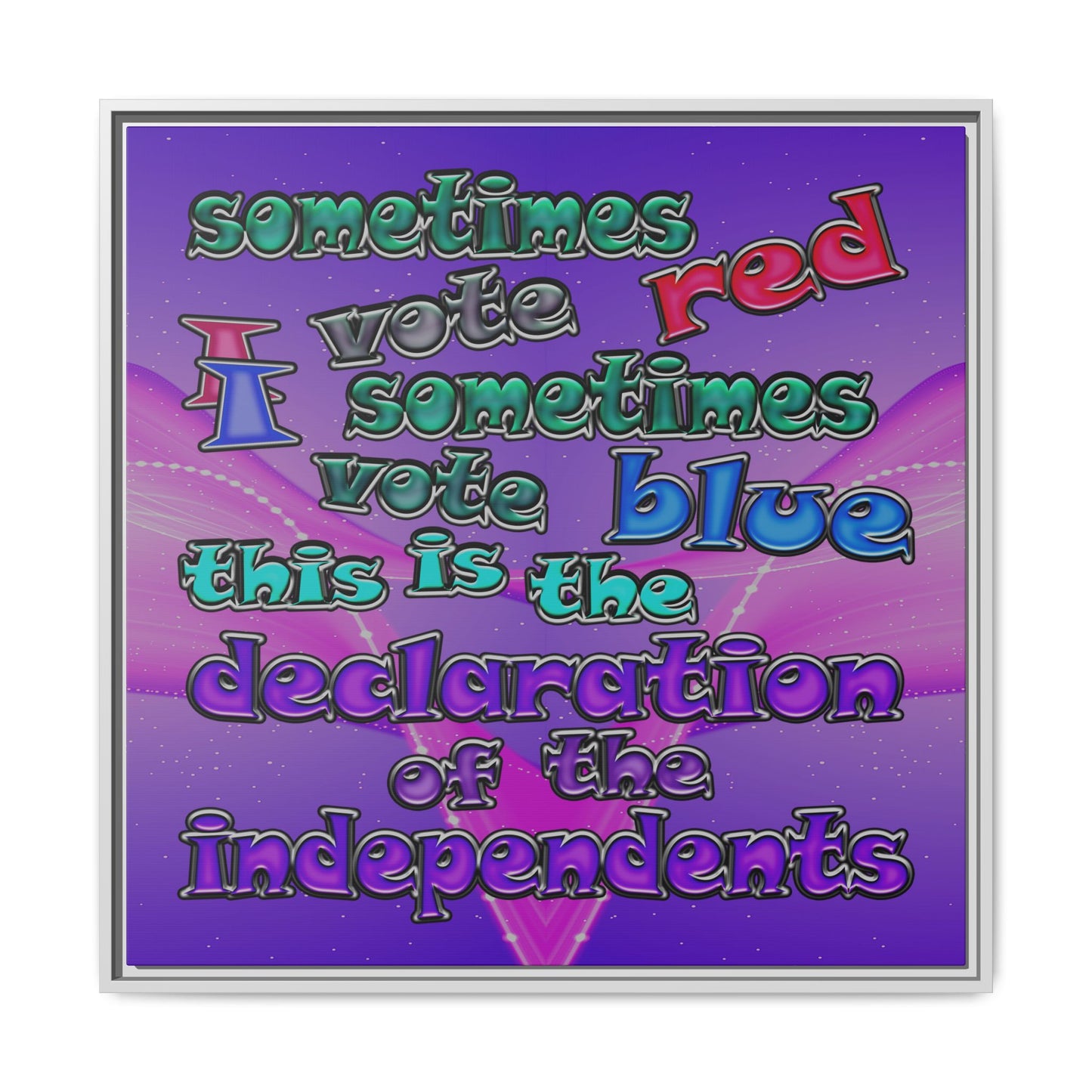declaration of the independents - framed canvas art (purple-pink wave)