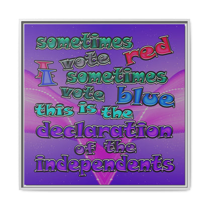declaration of the independents - framed canvas art (purple-pink wave)