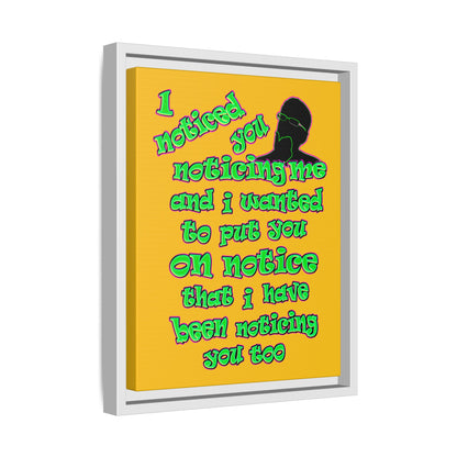 noticed you noticing - framed canvas art (yellow)